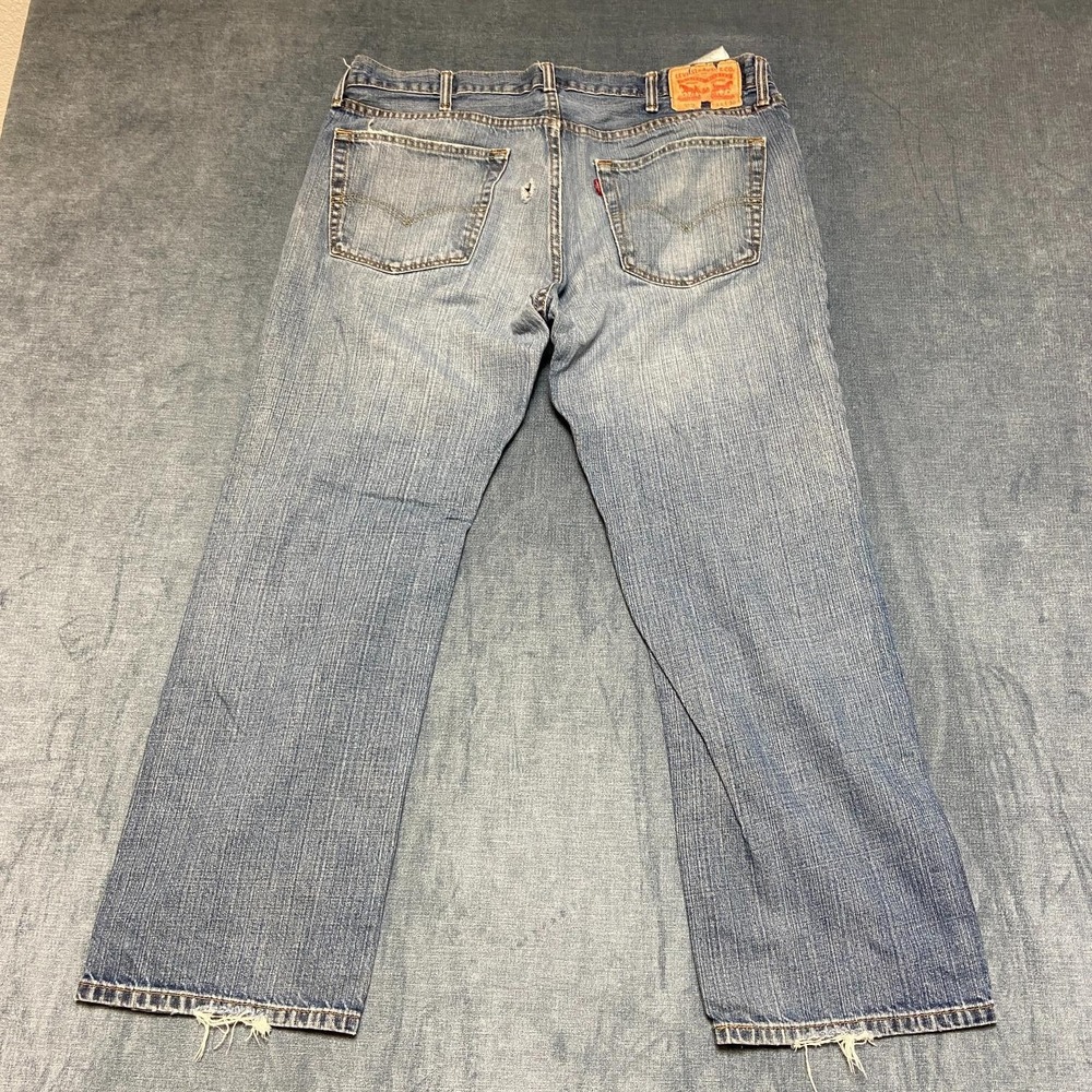Levi's 510 Jeans Mens 38x34 Blue Distressed Non Stretch Relaxed Straight Fit